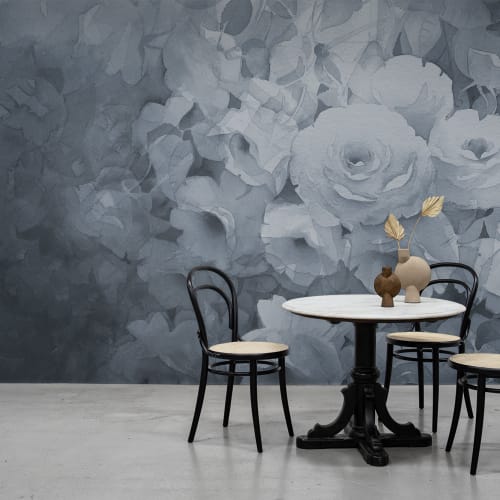 Floral wallpaper in the twilight hour