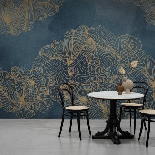 Wall mural with gold details