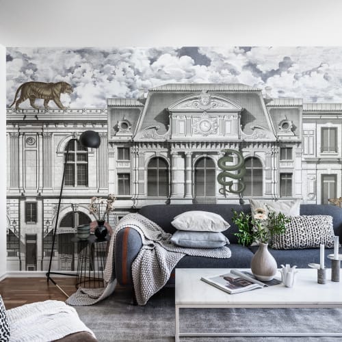 Playful wallpaper with animals