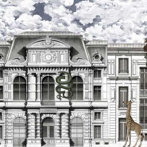 Playful wallpaper with animals