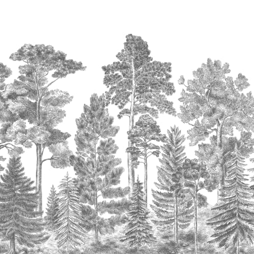 Gray forest wallpaper mural