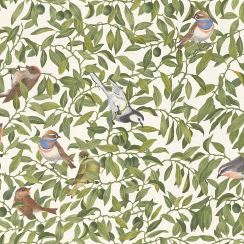 Oiseaux mignons dans un buisson