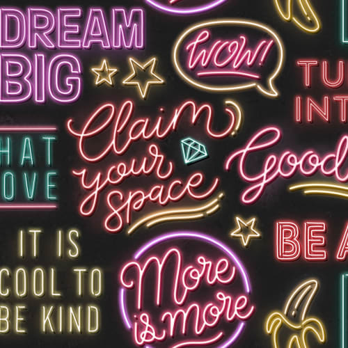 Gewagte Neon-Typografie-Tapete