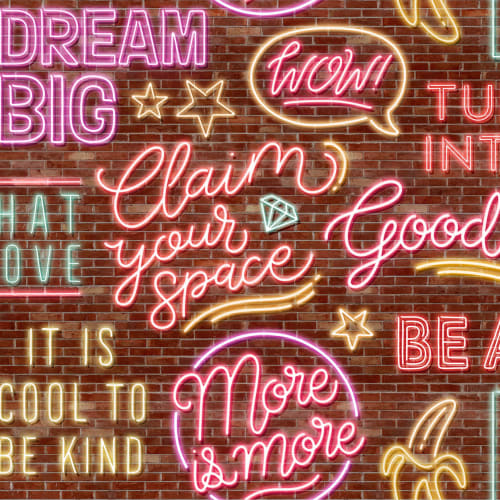 Gewagte Neon-Typografie-Tapete
