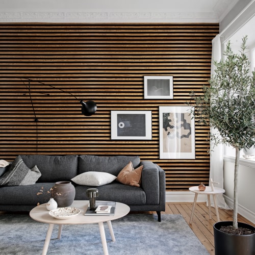 Panneaux muraux horizontaux en bois