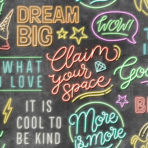 Gewagte Neon-Typografie-Tapete