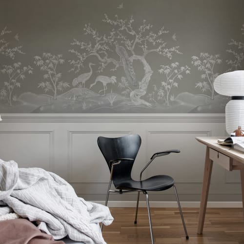 Hand-Painted Chinoiserie Mural