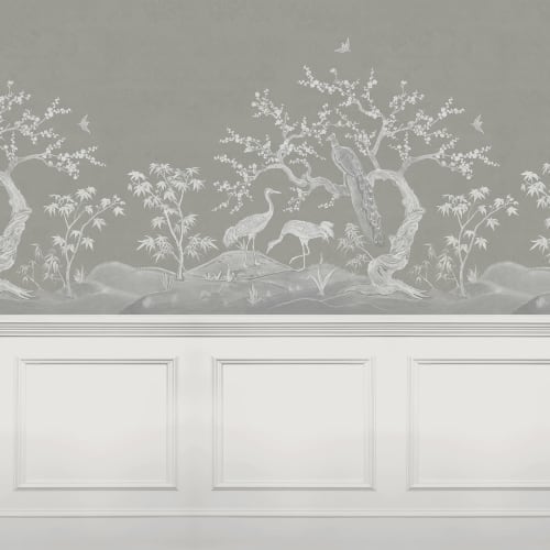 Hand-Painted Chinoiserie Mural