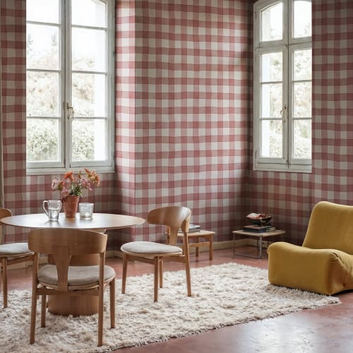 Klasični gingham šarm u hrabroj crvenoj