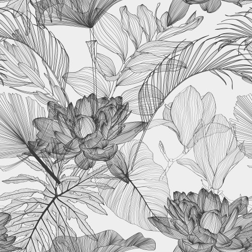Unveil Graphic Flora in Classic Monochrome