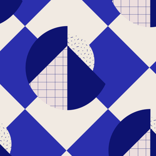 Mustertapete Memphis Geometrisch Rapportmuster Blau & Rosa