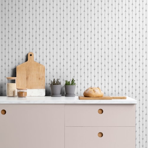 Black & White Arrow Print Repeat Pattern Wallpaper