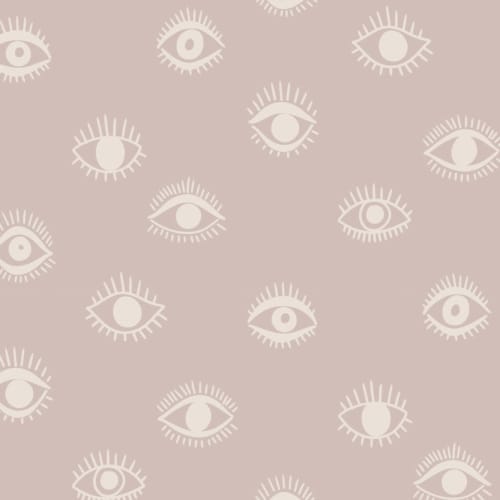 Rosa Mustertapete mit Bohemischer Augen-Illustration