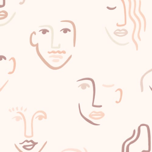 Papier Peint Visage Style Boho Neutre