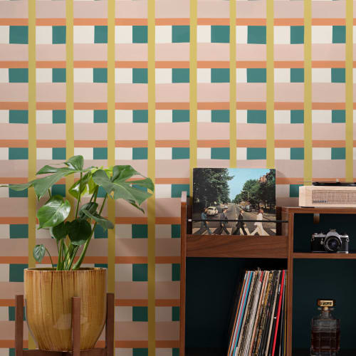 Colorful Abstract Checks Wallpaper