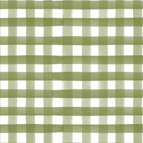 Mørkegrønn akvarell gingham tapet