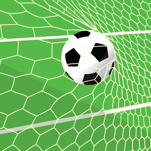 Grön fotbollsnät fototapet
