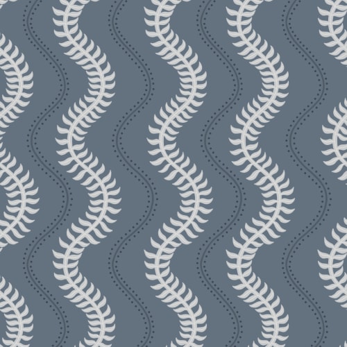 Blue Wavy Striped Pattern Wall Mural for Tranquil Vibes