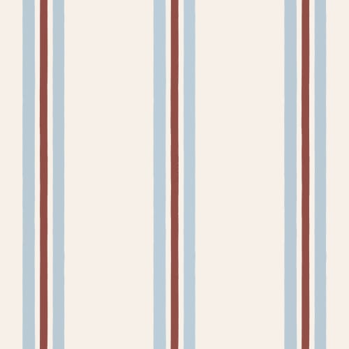 Blue Contrast Pencil Stripes Wallpaper