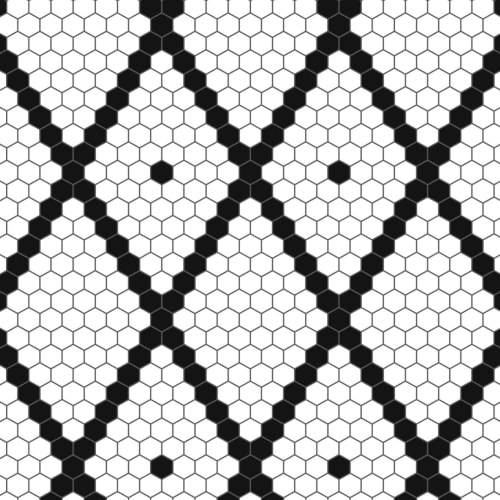 Sort og hvid diamantflisetapet