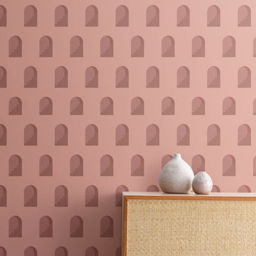 Terracotta Archway Pattern Architectural Design Repeat Pattern Wallpaper