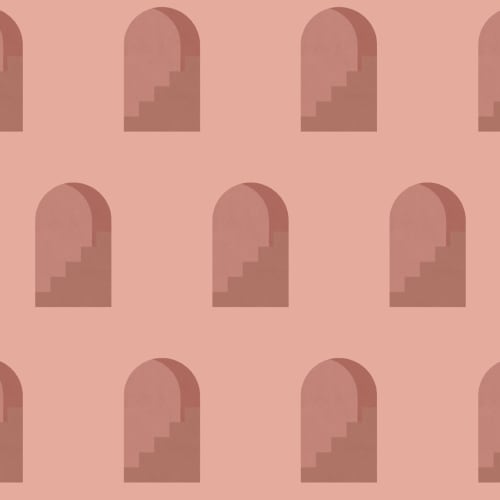 Terracotta Archway Pattern Architectural Design Repeat Pattern Wallpaper