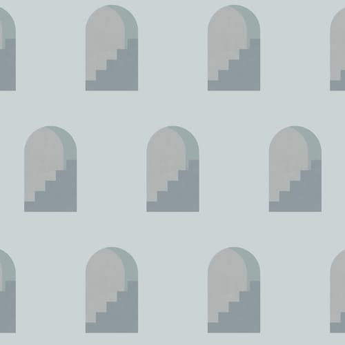 Blue Archway Pattern Architectural Design Repeat Pattern Wallpaper