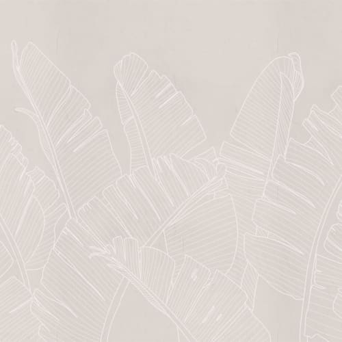 Neutral Pink Large Banana Leaf Wallpaper Mural
