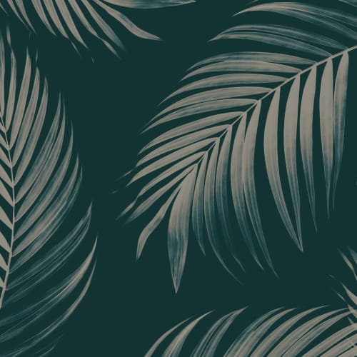 Dark Palm Leaf Wallpaper Mural