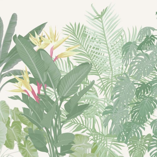Green Jungle Leaf Wallpaper Mural