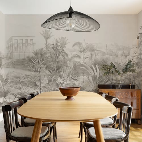 Greige Vintage Jungle Wallpaper Mural