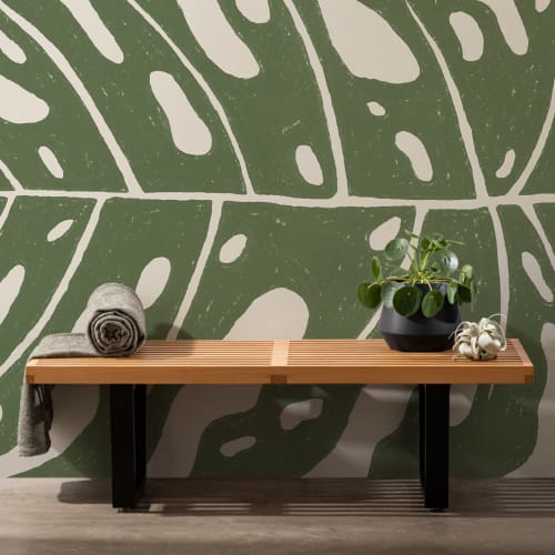 Vihreä jättiläinen Monstera Leaf kuvatapetti