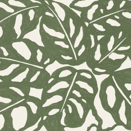 Vihreä toista kuvio Monstera Leaf kuvatapetti