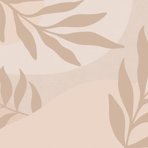 Peach and Beige Tropical Leaves Wallpaper Mural