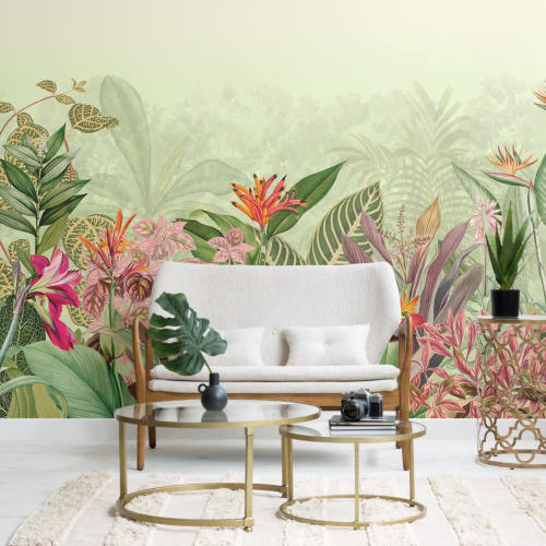 Mural de parede verde Vintage Tropical Botanics