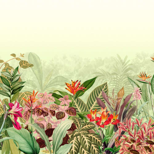 Mural de parede verde Vintage Tropical Botanics
