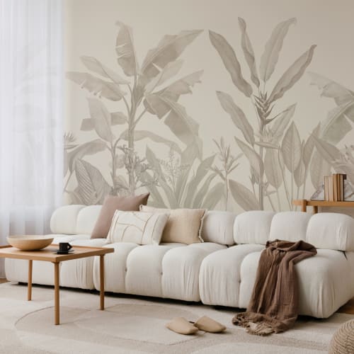 Neutral Vintage Tropical Mural
