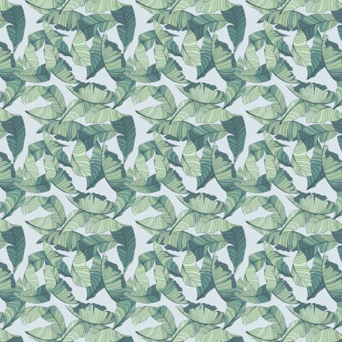 Blue & Green Tropical Leaf Wallpaper Mural