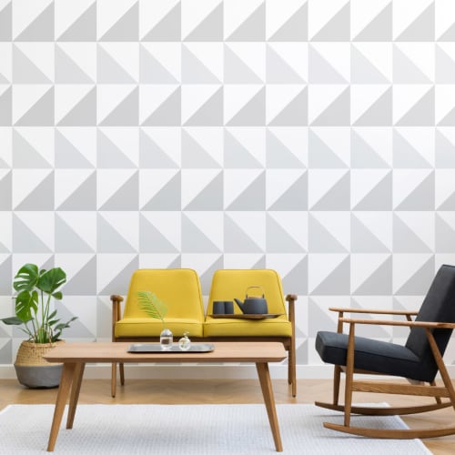 Grey Triangles Wallpaper Mural