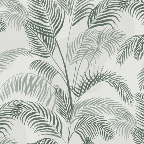 Green Inky Tropical Pattern Wallpaper Mural