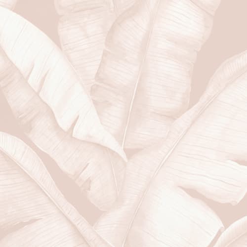 Watercolor Pink Tropical Leaves Repeat Pattern Wallpaper