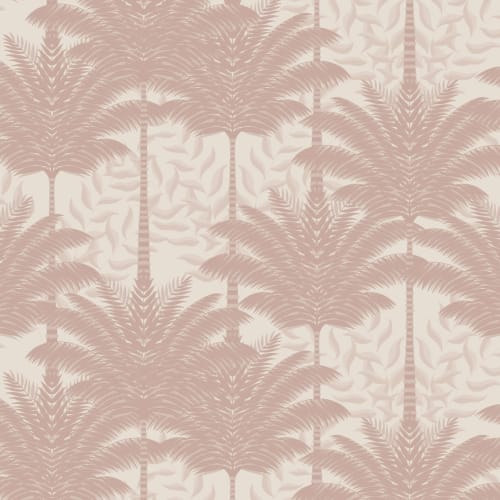Pink Art Deco Palm Trees Wallpaper Mural