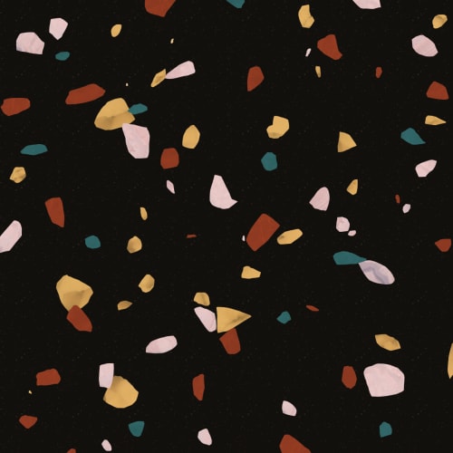 Sort marmor sten terrazzo print tapet vægmaleri