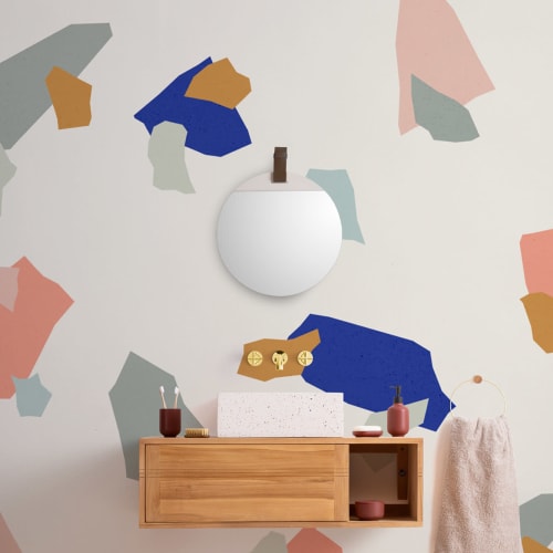 Mural de papel de parede com padrão Terrazzo abstrato colorido