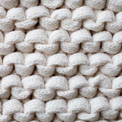 White Chunky Knit Wallpaper Mural