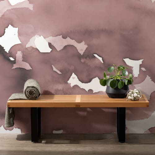Dusky Pink Abstrakt akvarell fototapet