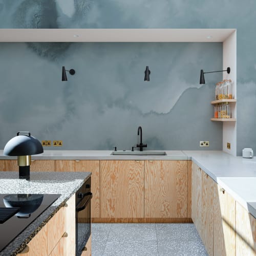 Dana Blue Watercolor Wallpaper Mural