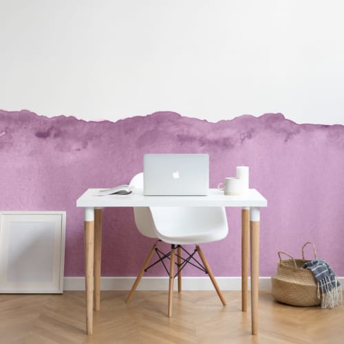 Carta da Parati Pittura Astratta con Effetto Onda Viola
