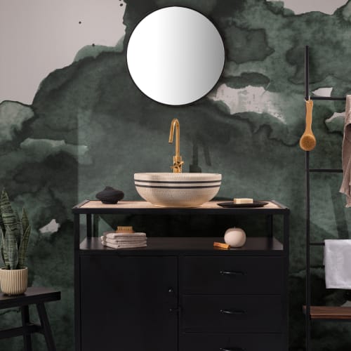 Green Abstract Watercolor Wallpaper Mural