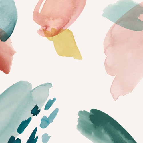 Multi-Colored Abstract Watercolor Brush Strokes Wallpaper Mural